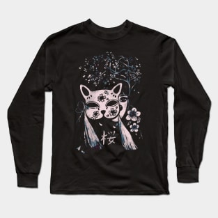 Sakura Mask Pencil Long Sleeve T-Shirt